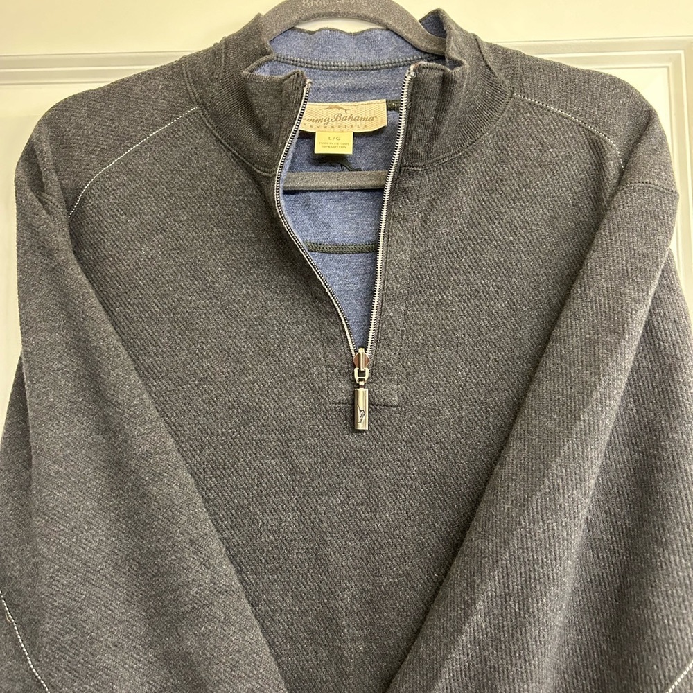Gray Tommy Bahama Pullover half zip L